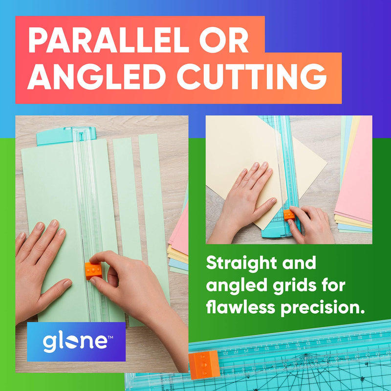 [Australia - AusPower] - Glone 12 inch Paper Trimmer, A4 Size Paper Cutter with Automatic Security Safeguard for Coupon, Craft Paper and Photos (Green) 