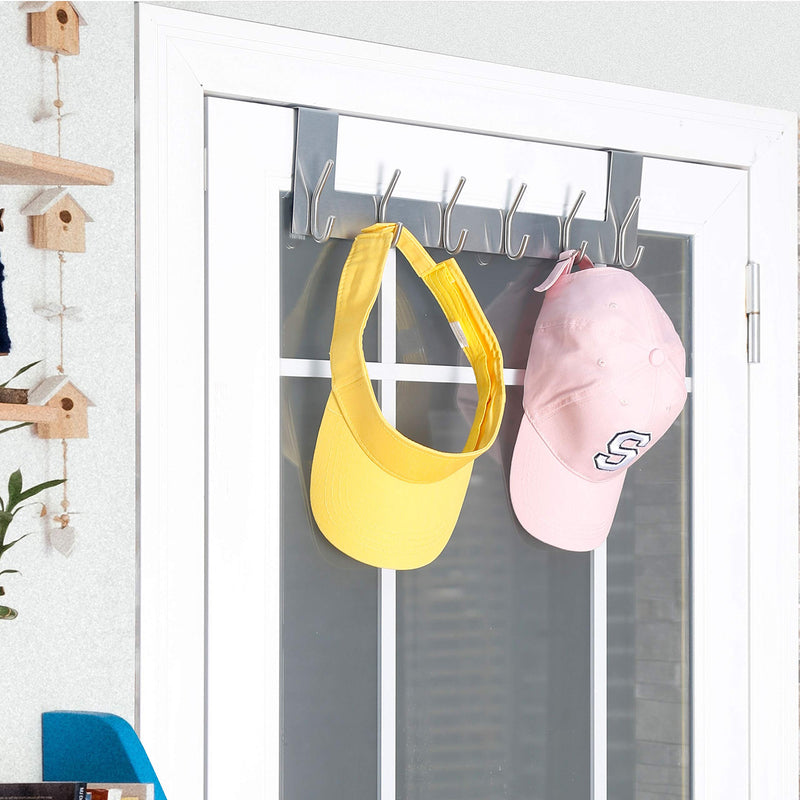 [Australia - AusPower] - WEBI Over The Door Hook:Over The Door Towel Rack,Door Coat Hanger Towel Hanger Over Door Coat Rack 6 Hooks for Hanging Clothes,Hats,Bathroom,White White 1 Pack 