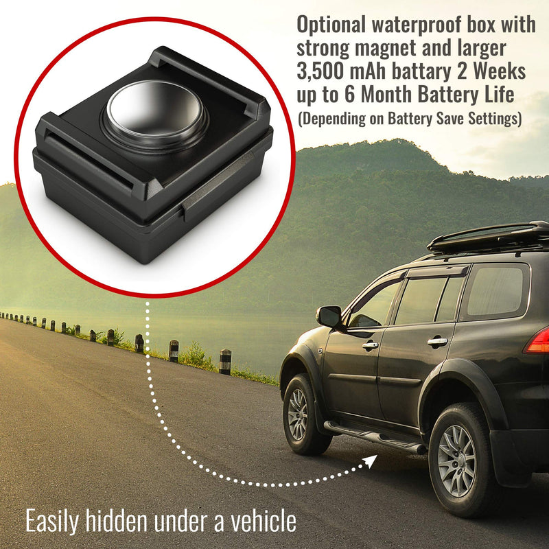 [Australia - AusPower] - Tracki Magnetic Waterproof mini case box + 3500mAh 6x longer battery life, for GPS trackers for vehicles tracking device for cars real time GPS tracker for vehicles hidden tracking device not included 