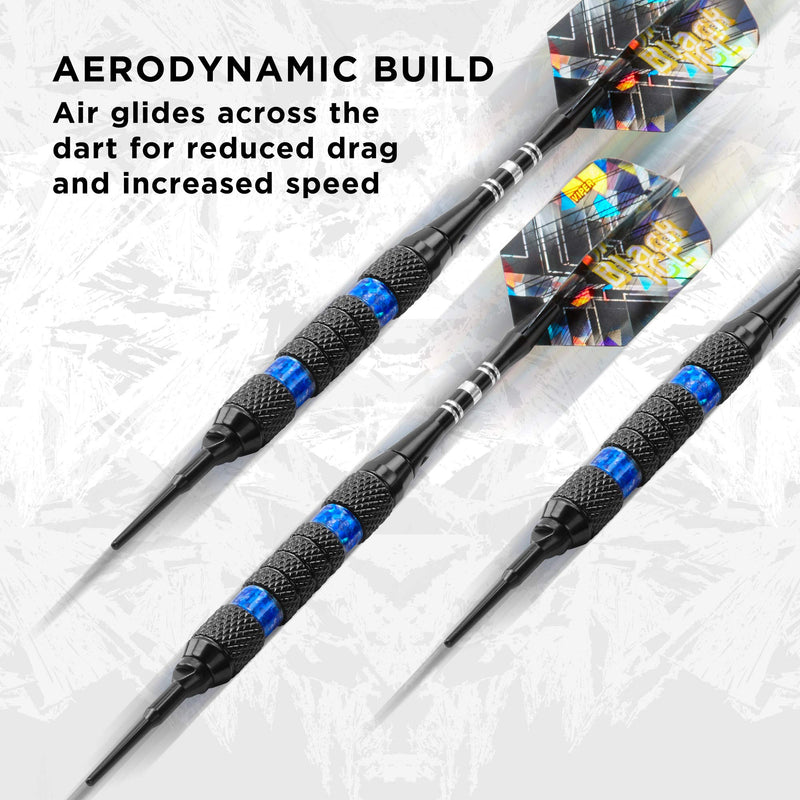 [Australia - AusPower] - Viper Black Ice Soft Tip Darts Blue Rings 18 Grams 