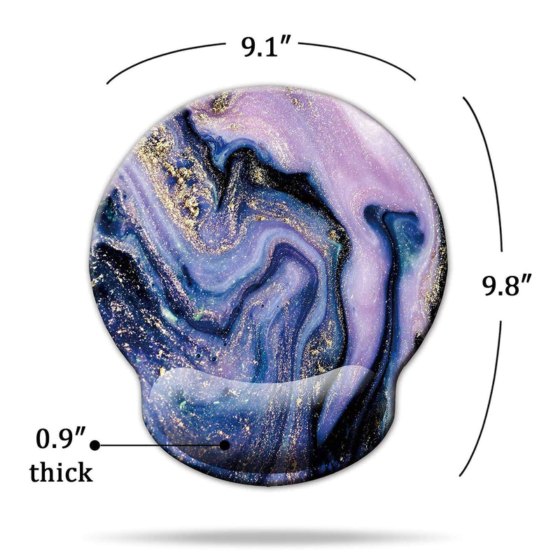 [Australia - AusPower] - Ergonomic Mouse Pad with Wrist Support,Dooke Cute Wrist Pad with Non-Slip Rubber Base for Computer, Laptop, Home Office Gaming, Working, Easy Typing & Pain Relief Marble Marble Purple 