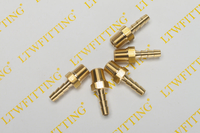 [Australia - AusPower] - LTWFITTING Brass Barb Fitting Coupler 3/16-Inch Hose ID x 1/8-Inch Male NPT Fuel Gas Water(Pack of 5) 