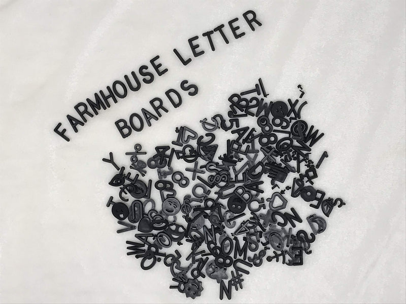 [Australia - AusPower] - Black Letter Set for Changeable Felt Letter Boards, 3/4" 460 Characters (Includes Letters, Symbols / Emojis, Numbers, Punctuation) & Burlap Storage Bag (Black) Black 