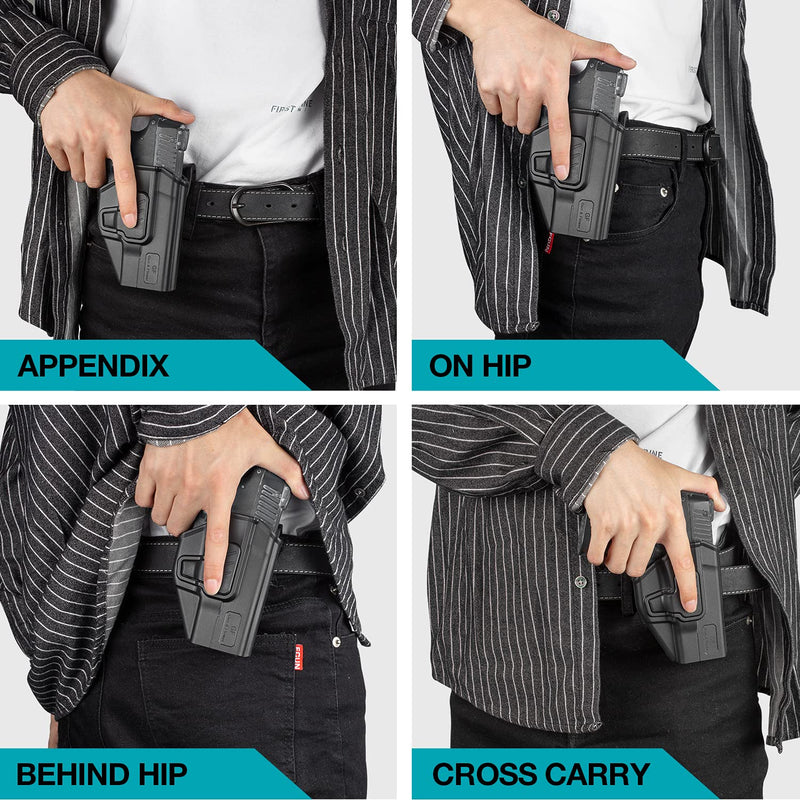 [Australia - AusPower] - Taurus G2C Holster, OWB Holster Fits Taurus G2C/G3C, Taurus Millennium G2 PT111/PT140. Outside Waistband Carry Holster, Level II Retention Locking System, 360 Degrees Adjustable. Right Hand Right Hand Draw A-OWB Paddle(Index-Finger Release) 