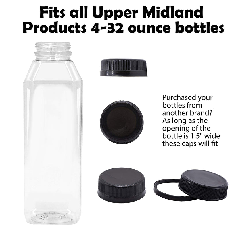 [Australia - AusPower] - 25 Plastic Bottle Caps, Black Plastic Container Lids for Milk Bottles 