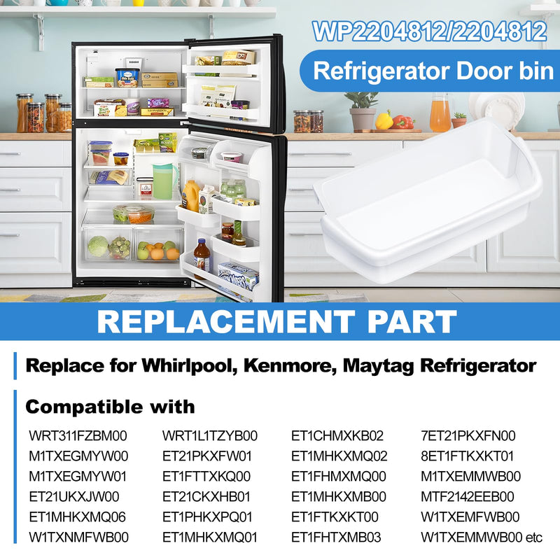 [Australia - AusPower] - UPGRADED WP2204812 Refrigerator Door Shelf Bin Replacement Compatible With Whirlpool Refrigerator Door Shelf, 2204812 Shelf for Kenmore Refrigerator Parts AP6006531 PS11739606 WRT311FZBM00 Door Shelf 