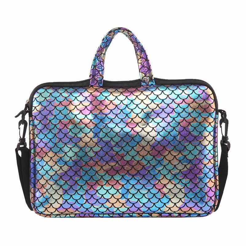 [Australia - AusPower] - 11.6-Inch Laptop Shoulder Messenger Carrying Bag Case Sleeve For 11" 11.6" 12" 12.5 inch Macbook/Notebook/Ultrabook/Chromebook, Mermaid Scale (Colorful) Colorful 