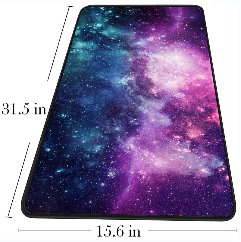 [Australia - AusPower] - Gaming Mouse Pad, 31.5x15.7x0.12 inch Waterproof Computer Keyboard Mouse Mat Non-Slip Mousepad Rubber Base and Stitched Edges for Game Players, Office, Study, Esports Pros, Home, Desktop galaxy 