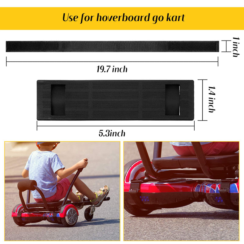 [Australia - AusPower] - 12 Pieces Adjustable Hoverboard Seat Attachment Straps Hoverboard Go Cart Strap Protector Hook and Loop Fastening Cable Hoverboard Replacement Straps for Kart Accessories Self Balance (19.68 Inches) 