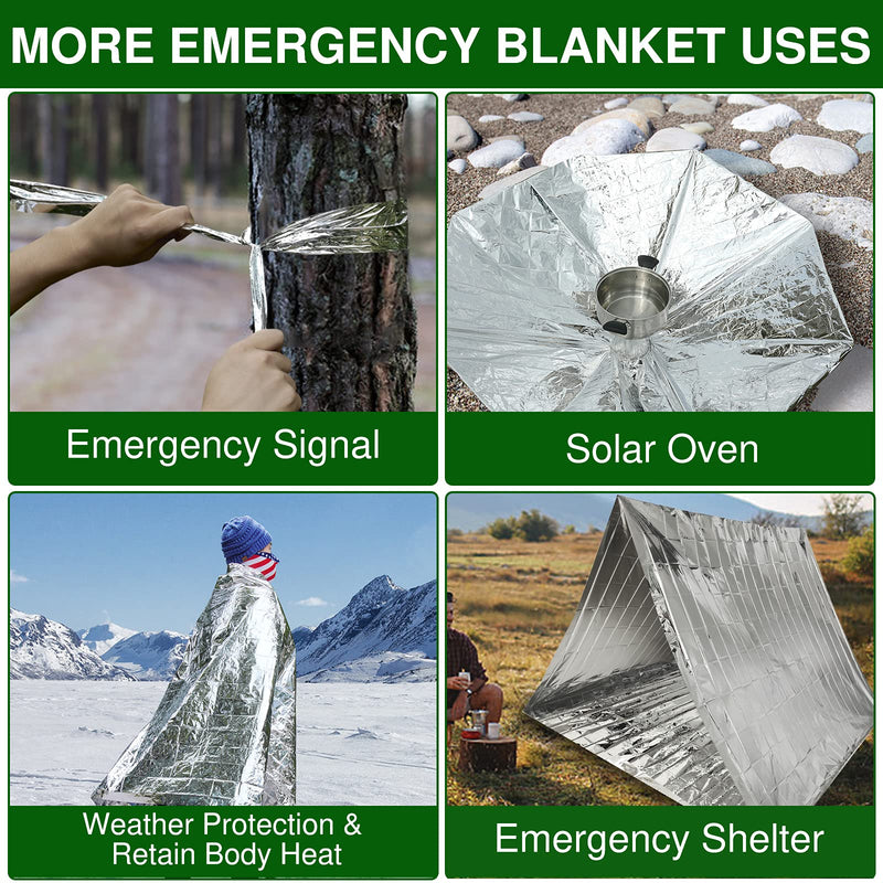 [Australia - AusPower] - Emergency Blankets for Survival Gear and Equipment x4, Space Blanket, Mylar Blankets, Thermal Blanket, Foil Blanket Emergency Shelter, Emergency Preparedness Items, Camping Blanket Emergency Supplies 