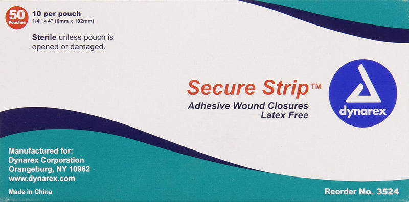 [Australia - AusPower] - Dynarex Wound Closure Strips, Sterile, 1/4 X 4 Inch, 50 Count 