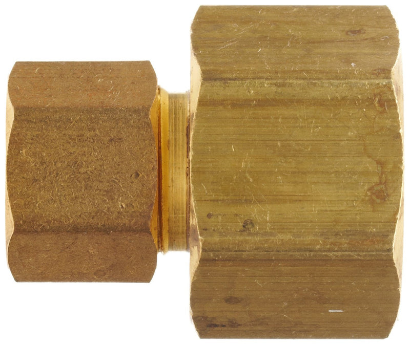[Australia - AusPower] - Anderson Metals Brass Tube Fitting, Coupling, 3/16" Compression x 1/4" Female Pipe 3/16" Compression x 1/4" NPT Female 