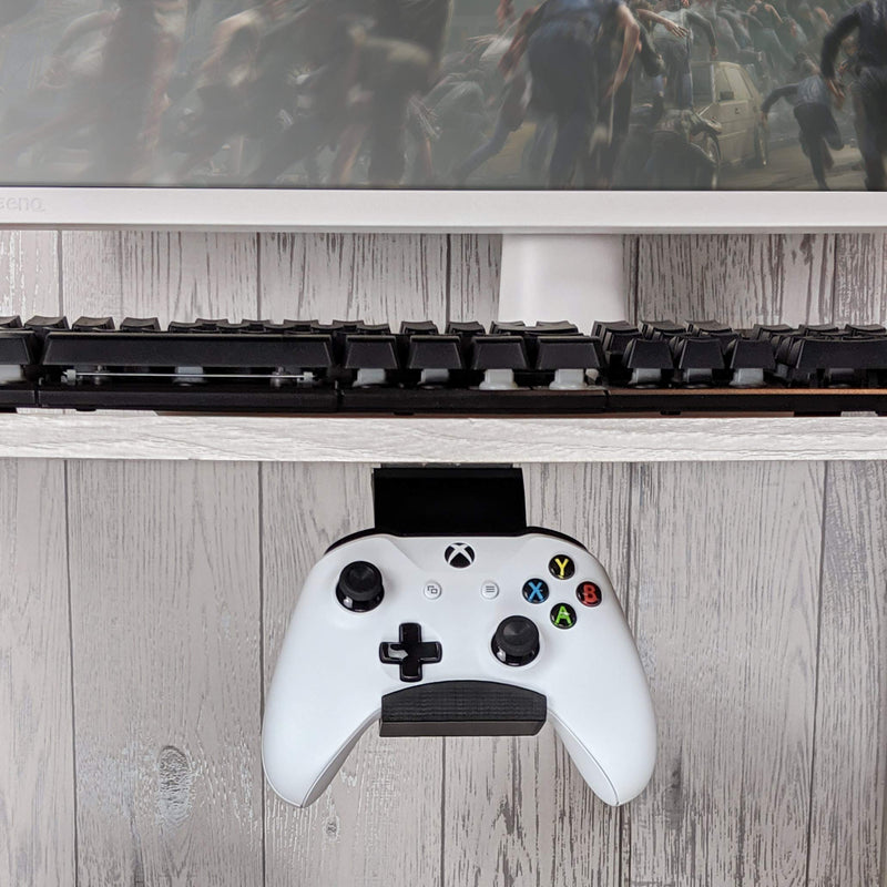 [Australia - AusPower] - Gamepad Under The Desk Mount Holder Hanger for Xbox One, Switch, PS4, PC, Steam, Steelseries & Most Game Controllers, No Screws, VHB Tape, by Brainwavz (Black, Improved Adheasion Nov2019) Black 
