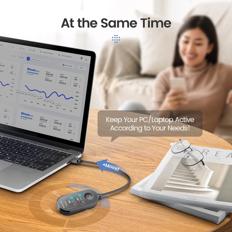 [Australia - AusPower] - Meatanty 3 in 1 Mouse Jiggler USB Mouse Mover with Timer, Separate Mode Selection and ON/Off Button, Mouse Shaker with Portable Box, Support Multi-Track, Driver-Free and Plug＆Play Keeps PC Active 