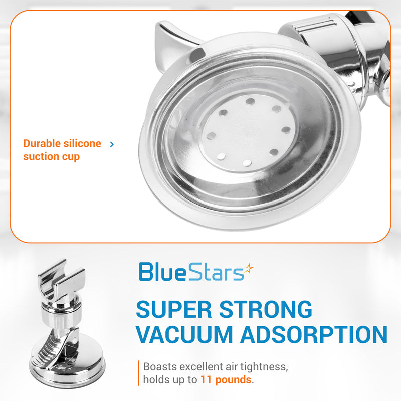 [Australia - AusPower] - BlueStars 360Â° Adjustable Suction Shower Head Holder Bracket - Relocatable Handheld Showerhead and Wall Mounted Suction Bracket - for Bathroom - Pack of 2 