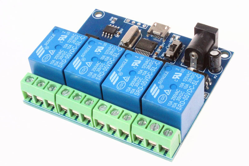 [Australia - AusPower] - NOYITO 4-Channel Micro USB Relay Module USB Smart Control Switch USB Intelligent Control Switch 