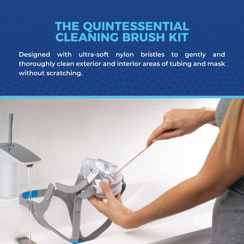 [Australia - AusPower] - CPAP Tube Cleaning Brush by Snugell™ | Tube and CPAP Mask Cleaning Brush | Standard 22mm Tubing Diameter | Clean Exterior and Interior of Tubing and Mask | Flexible Brush (84 in) | Handy Brush (7 in) 