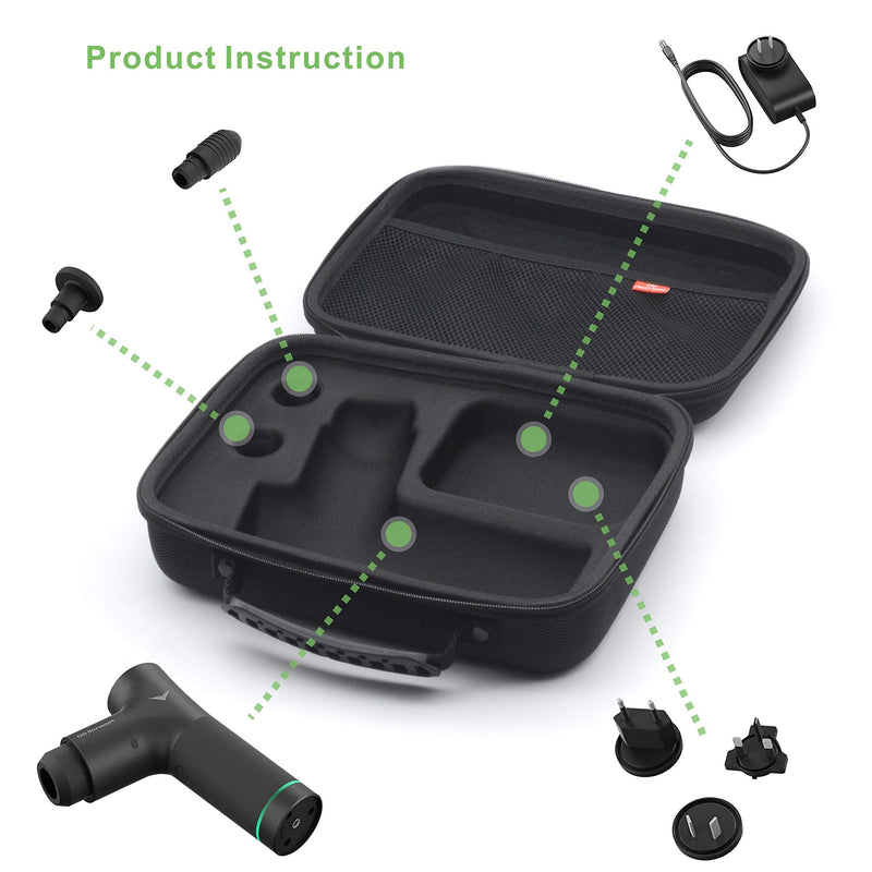 [Australia - AusPower] - Carrying Case Compatible for Hypervolt Go Travel Storage Organizer Hard Shell Bag fit for Hyperice Hypervolt GO Massage Gun Device Black 02 
