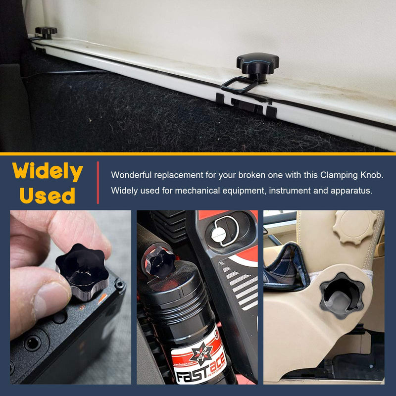 [Australia - AusPower] - Hilitchi Clamping Hex Shaped Hand Knob Handle Replacement Handle Black Plastic Knob Grip Screw On Type Stud with Nuts and Washers(M6x50-20PCS) M6x50-20PCS 