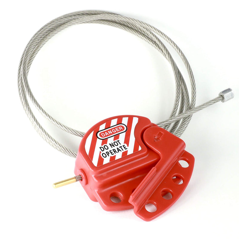 [Australia - AusPower] - TRADESAFE Lockout Tagout Cable Lock, 6 feet, Adjustable Steel Cable Lock Out, Vinyl Coating, OSHA Compliant, Premium Grade 