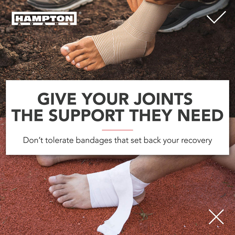 [Australia - AusPower] - (6 Pack) Elastic Bandage Wrap | Self Closing Latex-Free Cotton Compression Bandage (4” & 6” Wide Rolls) w/ Hook and Loop Closure | Elastic Tape Rolls for Medical, Sports, Sprains, Calf, Ankle & Foot 