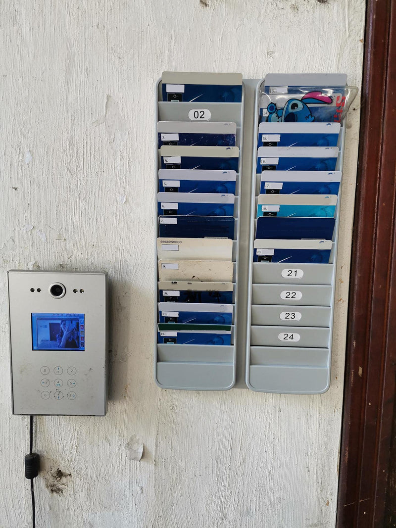 [Australia - AusPower] - JMIUHACOU Card Rack,Keeps Swipe Cards, Badges, id's and Other Items neatly Organized,Includes self-Adhesive Number Labels (24slot) 