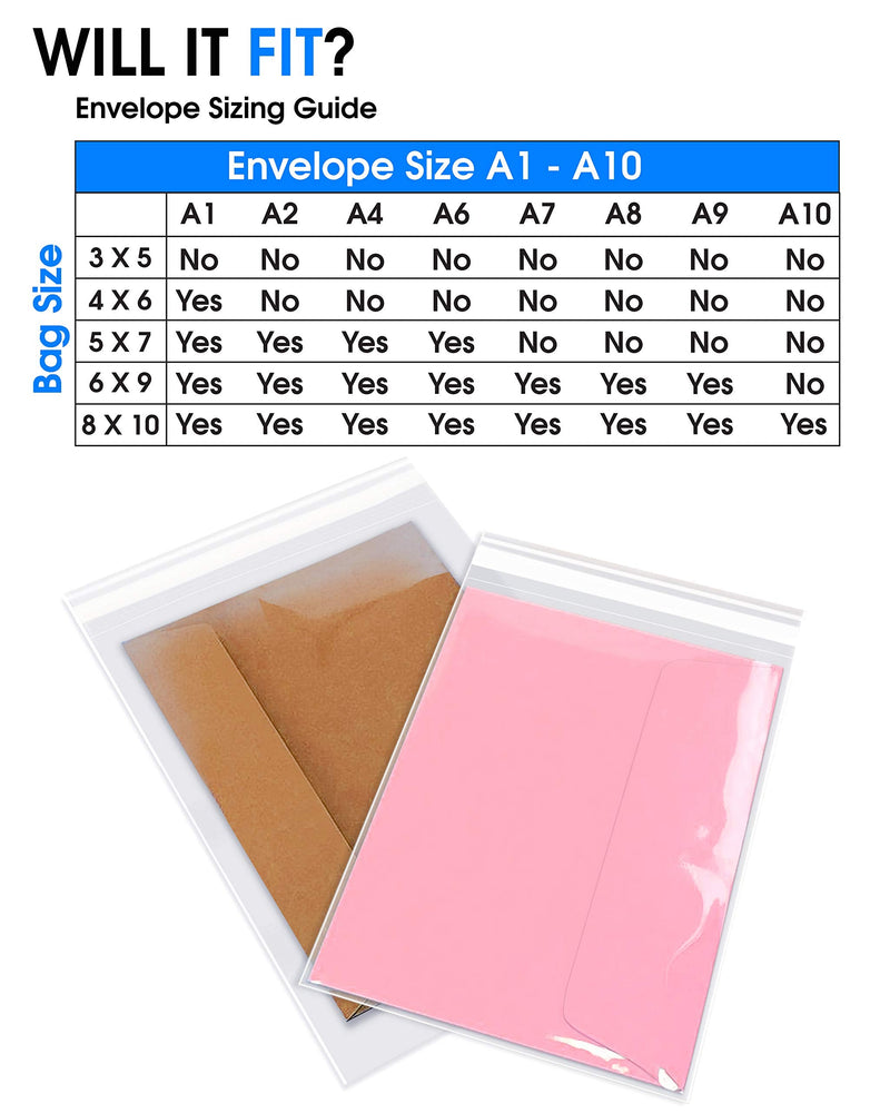 [Australia - AusPower] - Pack It Chic - 4” X 6” (200 Pack) Clear Resealable Polypropylene Bags - Fits 4X6 Prints, Photos, A1 Cards, Envelopes - Self Seal 4" X 6" (200 Pack) 
