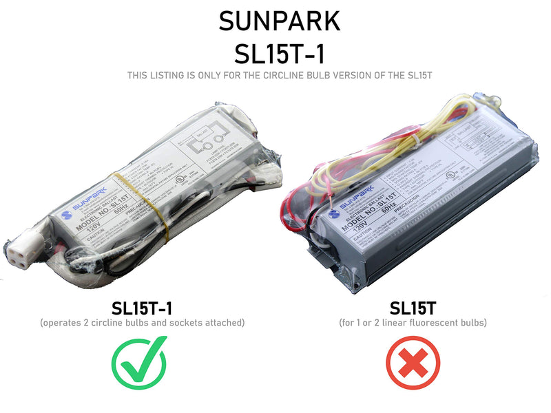 [Australia - AusPower] - Sunpark SL15T-1 Electronic circline Ballast with lamp Holders Attached 