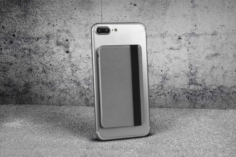 [Australia - AusPower] - Bellagio-Italia Leather Folding Phone Wallet for Credit Cards and Cash Gray 