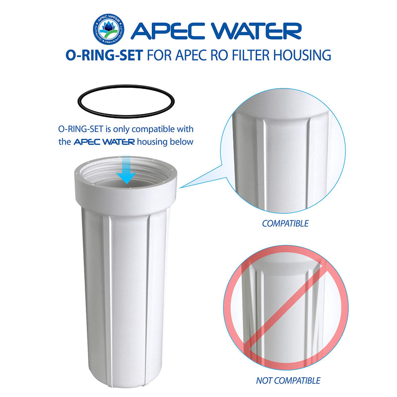 [Australia - AusPower] - APEC Water Systems Set 3 Pcs 3.5" O.D. Replacement O-Ring for Reverse Osmosis Water Filter Housings, Black Version A 