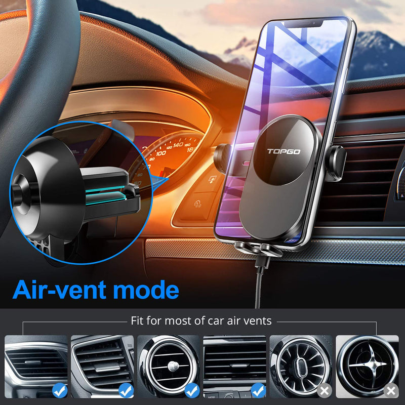 [Australia - AusPower] - [Upgraded] TOPGO Cup Holder Phone Mount Wireless Charger,Universal Cell Phone Holder Car Charger Wireless-Charger-Cup-Phone-Holder Fast Charging for iPhone11/11 Pro/11 Pro Max, Samsung Galaxy Black 