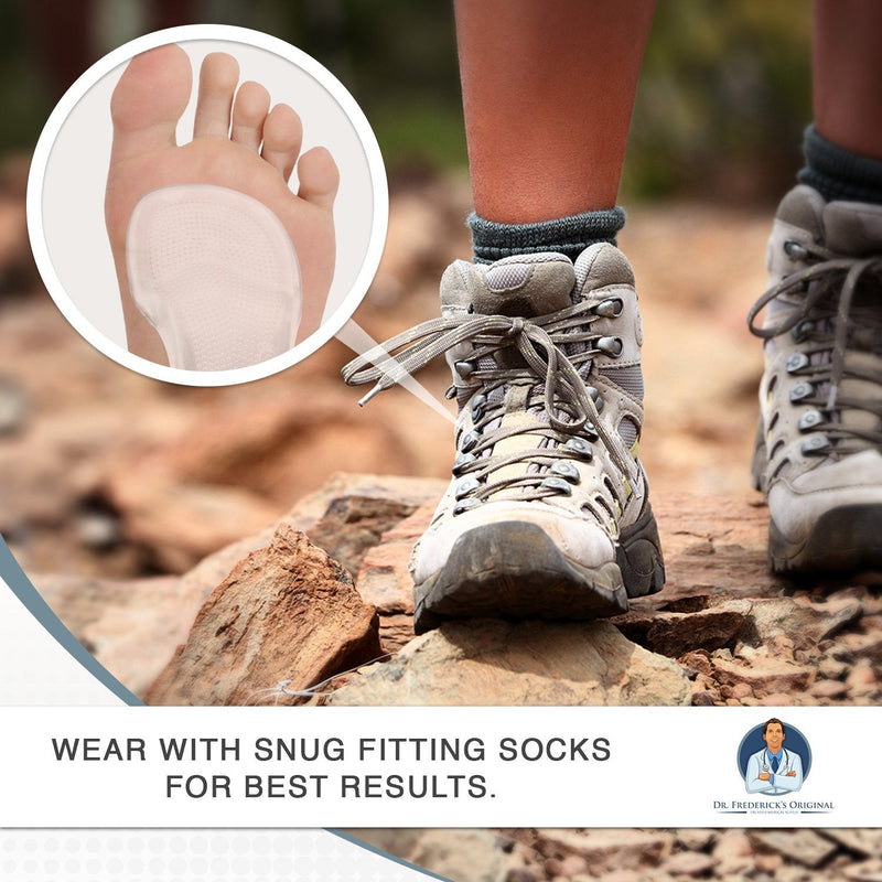 [Australia - AusPower] - Dr. Frederick's Original Self-Adhesive Metatarsal and Arch Support Insole Gel Pads - 2 Pieces - Generous Ball of Foot Cushions for Arch Support, Plantar Fasciitis & More - Small - W4.5-8 | M6-7 Small (Pack of 2) 