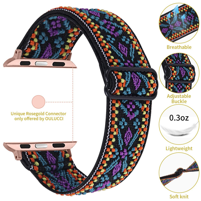 [Australia - AusPower] - OULUCCI Stretchy Loop Strap Compatible for Apple Watch Bands 45mm 44mm 42mm iWatch SE & Series 6/5/4/3/2/1 Stretch Elastics Wristbelt Fashion-005 42mm 44mm 45mm 