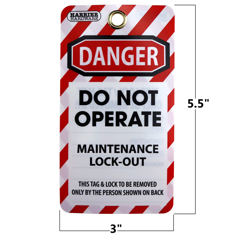 [Australia - AusPower] - Harrier Hardware Lockout Tagout Tags, 3 x 5.5-inch, 40-Pack 