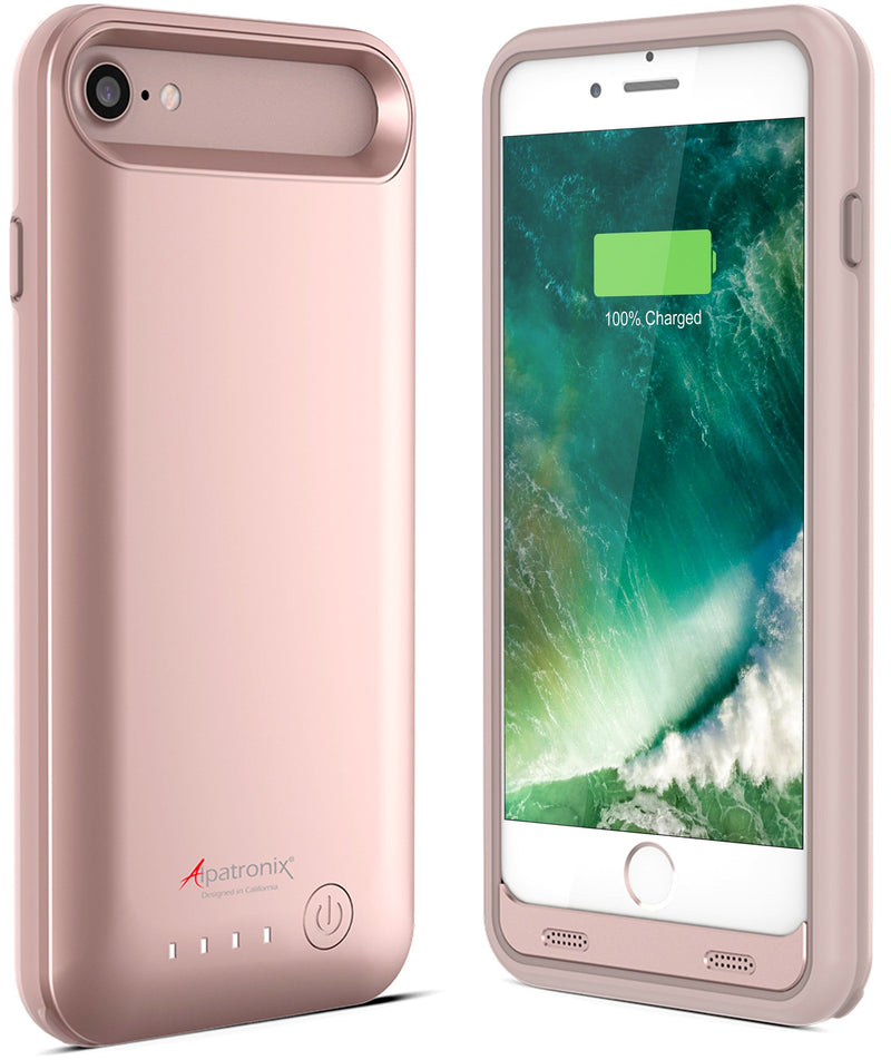 [Australia - AusPower] - Battery Case for iPhone SE 2020/8/7/6S/6, Slim Protective Extended Charging Case with UL- Tested Battery Compatible with iPhone SE 2020, 8, 7, 6S/6 (4.7 inch) BX170 - Rose Gold 
