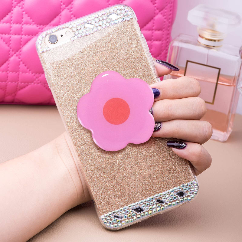 [Australia - AusPower] - 3 Pieces Phone Grip Holder Flower Collapsible Phone Holder Self-Adhesive Sublimation Phone Holders for Smartphone and Tablets 