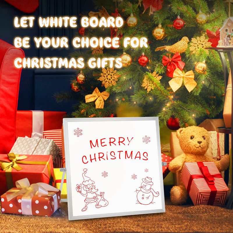 [Australia - AusPower] - Small WhiteBoard with Stand 10" X 10", ARCOBIS Magnetic Double-Sided Dry Erase White Board Easel for Desk Students Kids Home Office Silver 10“ X 10” 