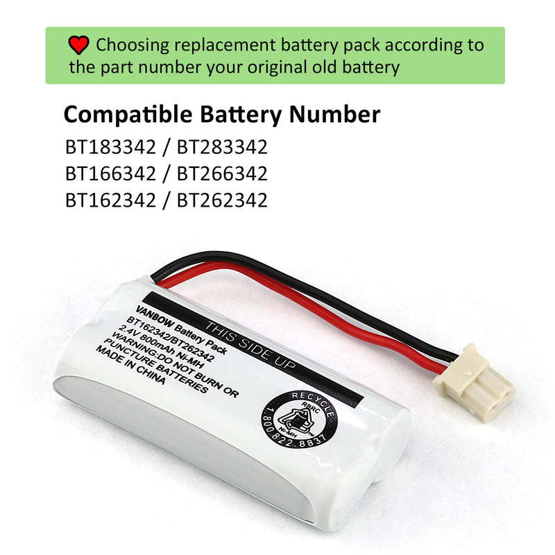 [Australia - AusPower] - VANBOW BT183342 BT283342 BT166342 BT266342 BT162342 BT262342 Cordless Phone Battery Compatible with CS6114 CS6419 CS6719 EL52300 CL80112 CS6719-2 Cordless Handsets (Pack 3) Pack 3 