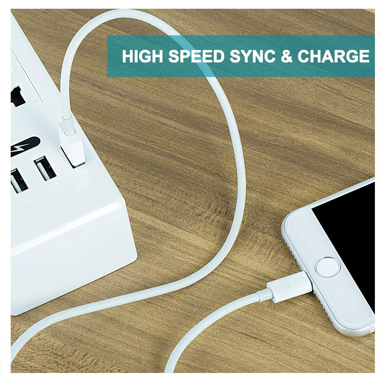 [Australia - AusPower] - iPhone Charger, 4Pack 6FT Lightning to USB Charging Cable Cord Compatible with iPhone 13 12 11 Pro 11 XS MAX XR X 8 8Plus 7 7Plus 6 6Plus 6S 6SPlus 5 5S SE (S-06WH) White 