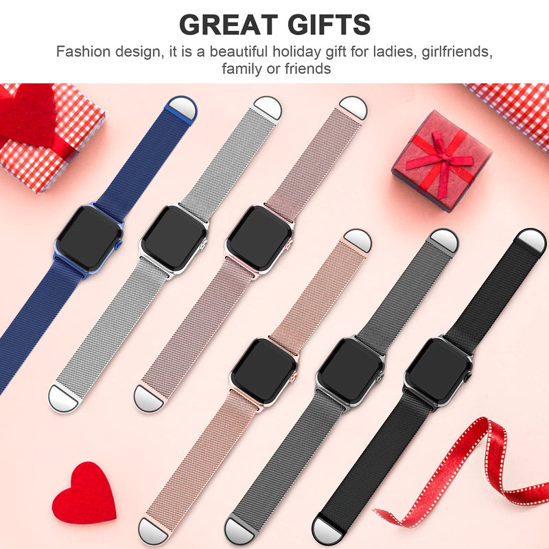 [Australia - AusPower] - OHOTLOVE Metal Band Compatible with Apple Watch Bands 40mm 38mm 44mm 42mm, Magnetic Stainless Steel Mesh Loop Metal Band Strap for iWatch Series 6/5/4/3/2/1 SE for Women Man Patents Pending Blue 38MM/40MM 
