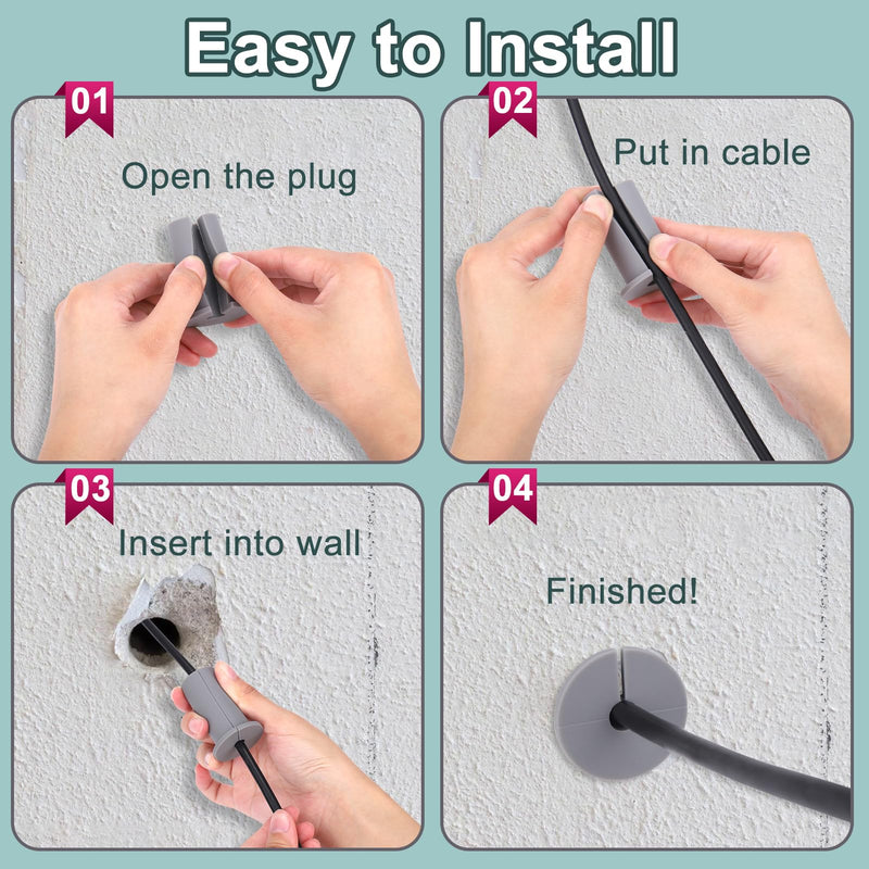 [Australia - AusPower] - Mity rain 4PCS Wall Grommets for Starlink Cable, Accessories Compatible with Starlink Mount for Streaming Organizing Protecting Cords, Feed-Through Bushings for 1 inch Hole Routing Kit 
