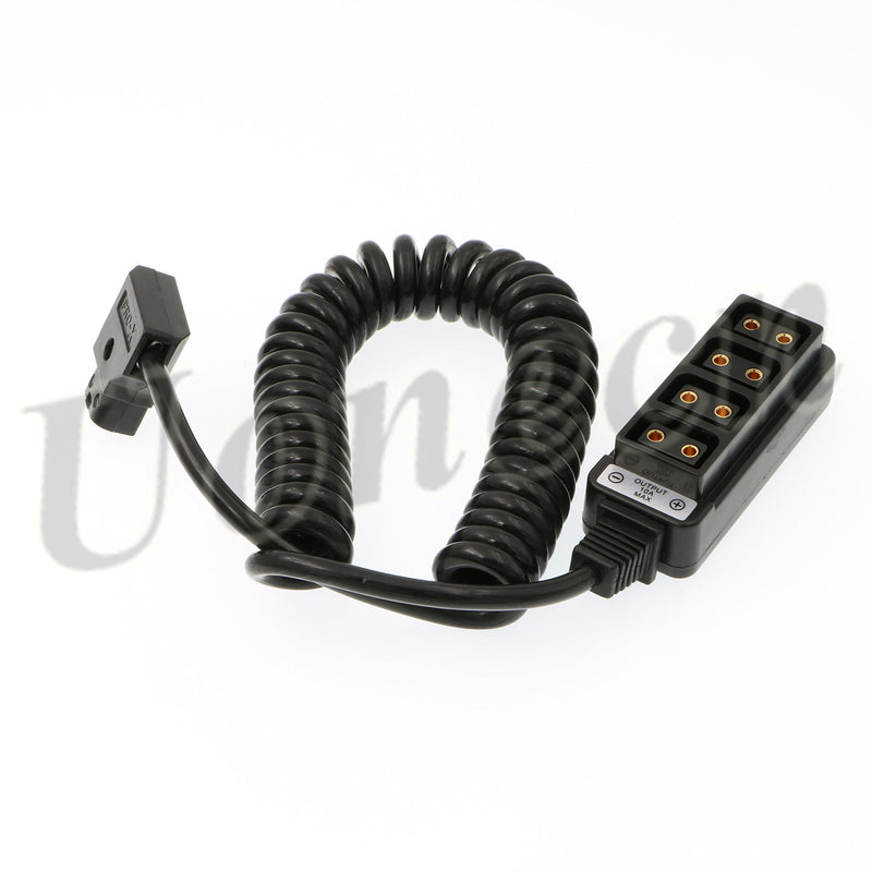 [Australia - AusPower] - Uonecn Photography Power Coiled Cable D-tap B-Type Male to 4 Port D-Tap Female for Anton Bauer V-Mount Battery 