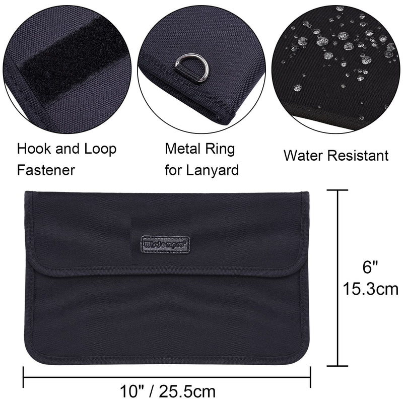 [Australia - AusPower] - Faraday Bag, Wisdompro 9.5 x 5.5 Inch RFID Signal Blocking Bag Shielding Pouch Case for Cell Phone Privacy Protection and Car Key FOB Anti-Tracking, Anti-Spying Case Blocker - Large Black (9.5 x 5.5) 9.5 x 5.5 inches 