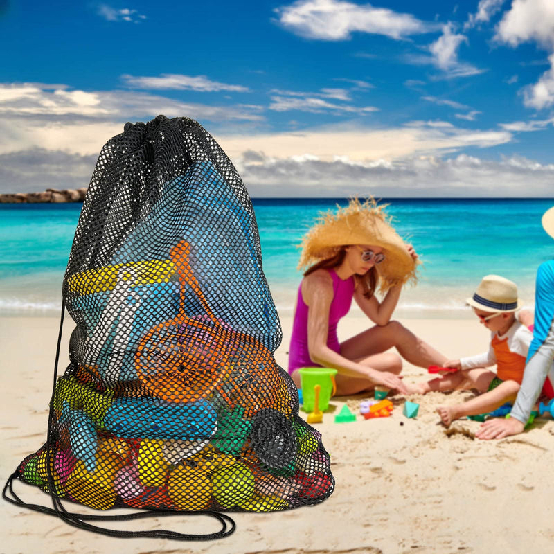 [Australia - AusPower] - 3 Pack Mesh Gear Bag For Snorkel Scuba Swim Dive Gear - ROKOXIN Oversized Drawstring Net Bag for Sports Equipment, Gym,Beach, Toys, Balls, Laundry, 27" X 19" 