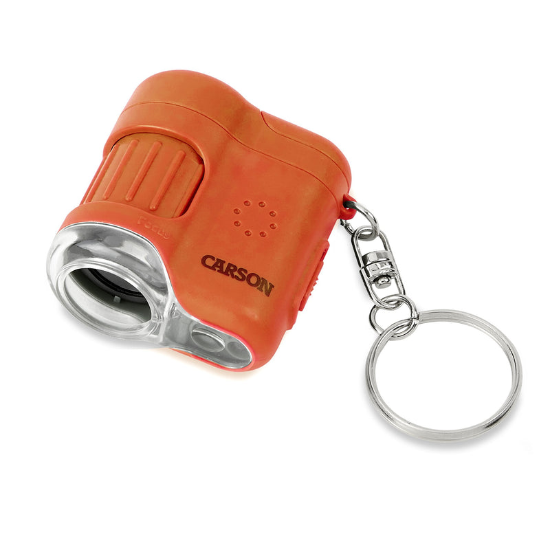 [Australia - AusPower] - Carson MicroFlip 100x-250x LED Lighted Pocket Microscope with Flip Down Slide Base & MicroMini 20x LED Lighted Pocket Microscope with Built-in UV and LED Flashlight - Orange 