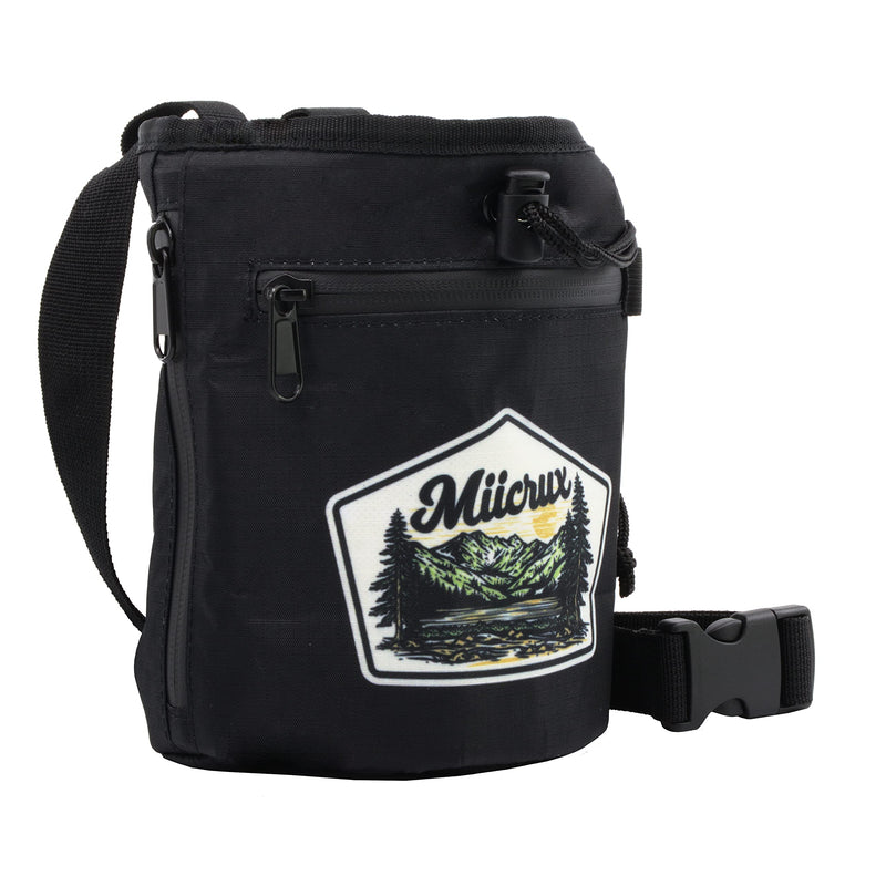 [Australia - AusPower] - Miicrux Chalk Bag, Rock Climbing, Bouldering, Adjustable Belt, 2 Zippered Pockets, Brush Loops, Weightlifting, Gymnastic, Crossfit, Dog Treat Bag 