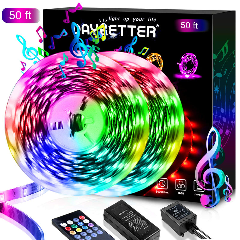 [Australia - AusPower] - DAYBETTER 50ft LED Strip Lights, LED Light Strip Music Sync 