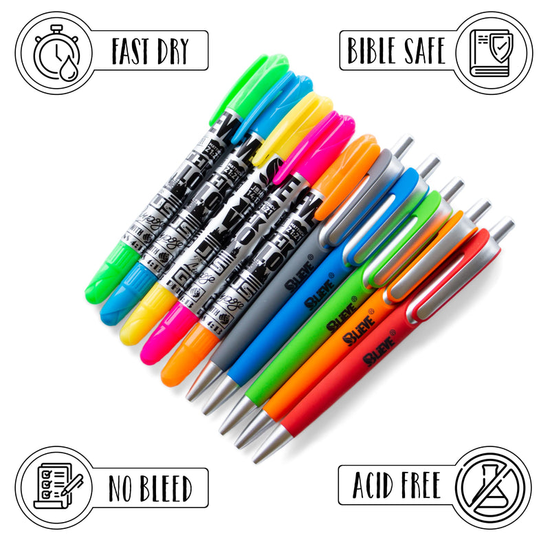 [Australia - AusPower] - BLIEVE - Bible Journaling Kit With Gel Highlighters And Pens No Bleed, Scripture Markers and Pencils Supplies, Stencils Planner Set For Coloring Journal Art Illustrated By Faith Christian Gifts 24pcs Brown 24pcs 