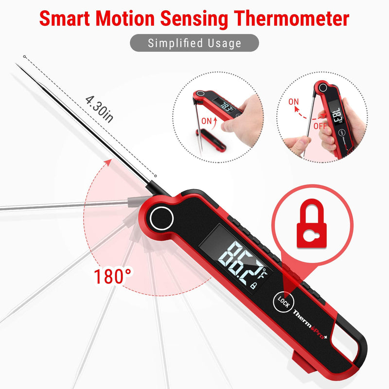 [Australia - AusPower] - ThermoPro TP620 Professional Thermocouple Instant Read Meat Thermometer, Ambidextrous Backlight LCD Kitchen Thermometer with Motion-Sensing, Digital Food Thermometer for Cooking Smoker BBQ Grill 