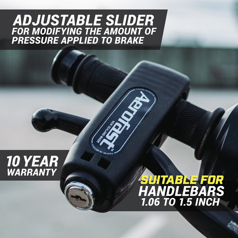[Australia - AusPower] - Throttle Motorcycle Locks Anti Theft Handlebar Lock by Aerofast. Best Heavy Duty, Motorcycle Anti Theft Lock for Your Motorbike, ATV, Dirt Bike and Scooter - (Black) Black 